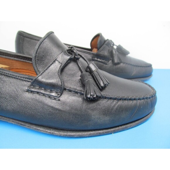 Allen Edmonds Urbino Mens Black Leather Tassel Loafers Size US 10 D Italy main image 12